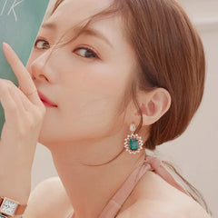 MENGJIQIAO 2019 Korean TV Star Crystal Tassel Drop Earrings for Women Party Jewelry