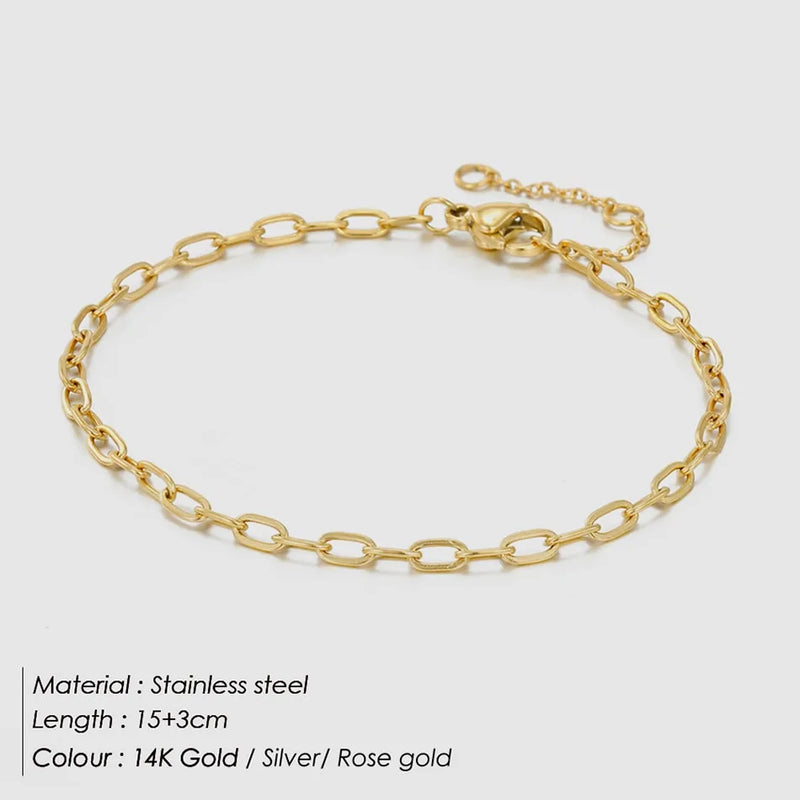 Women's Stainless Steel Curb Cuban Link Bracelet by Davieslee Jewelry