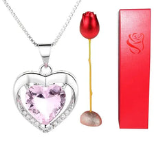 Fashion Rose Flower Jewelry Packaging Zirconia Necklace