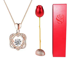 Fashion Rose Flower Jewelry Packaging Zirconia Necklace