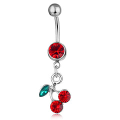 Piercing Jewelry Fruit Cherry Pendant Belly Ring