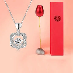 Fashion Rose Flower Jewelry Packaging Zirconia Necklace