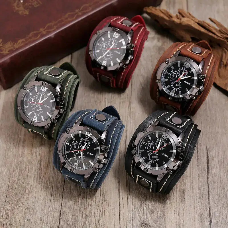 Men's Quartz Wide Band Watches