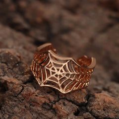 Kinitial Bat Rings Handmade Spider Web Animal Tail Puzzle Jewelry Open Adjustable Encircle Ring Wholesale Bijoux