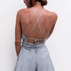 Backless Halter Neck Romper