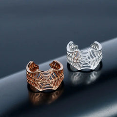 Kinitial Bat Rings Handmade Spider Web Animal Tail Puzzle Jewelry Open Adjustable Encircle Ring Wholesale Bijoux