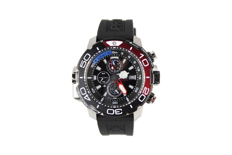 Citizen (BJ2167-03E) Promaster Aqualand Titanium Red Bezel Black Strap Watch