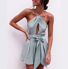 Backless Halter Neck Romper