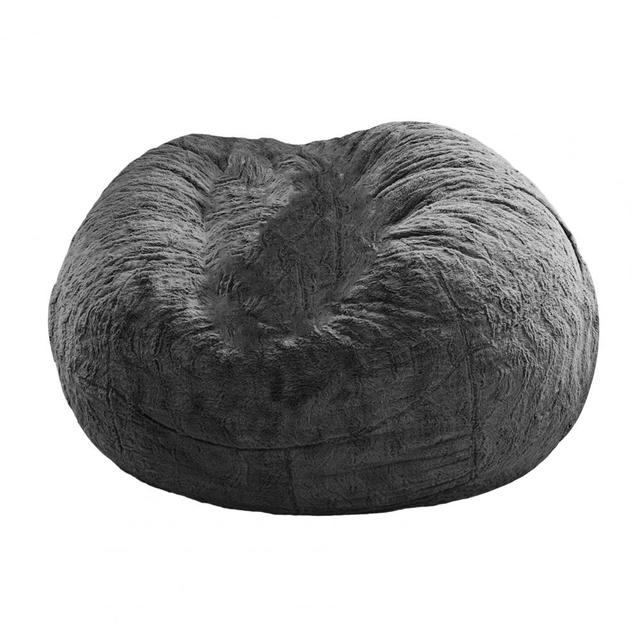 Soft Grey 6' Bean Bag with Foam Filling