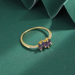 Baguette Amethyst Rings