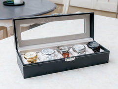 5 Slot Watch Box - Black