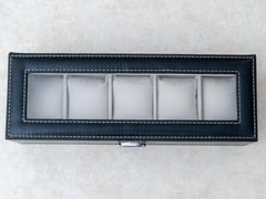 5 Slot Watch Box - Black