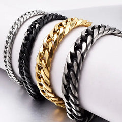 Stainless Steel Curb Dome Link Wristband Jewelry