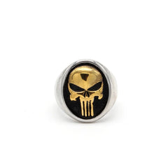 Punisher Skull Ring: Stainless Steel Biker Fashion Jewelry (HF694)