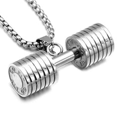 Barbell Dumbbell Gym Necklace Fitness Jewelry