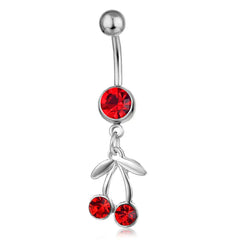 Piercing Jewelry Fruit Cherry Pendant Belly Ring