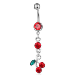 Piercing Jewelry Fruit Cherry Pendant Belly Ring