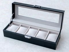 5 Slot Watch Box - Black