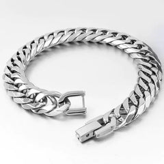 Stainless Steel Curb Dome Link Wristband Jewelry